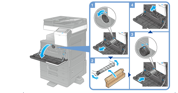 柯尼卡美能達bizhub287復(fù)印機碳粉更換圖解