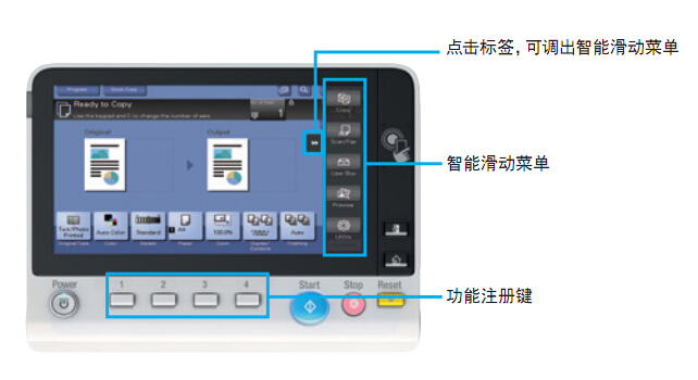 柯尼卡美能達(dá)C226復(fù)印機操作面板-科頤辦公