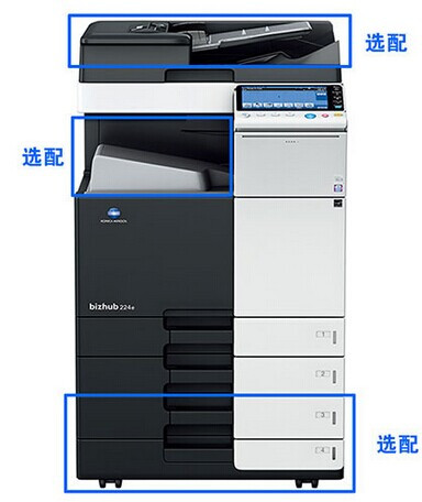 柯尼卡美能達bizhub 364e數(shù)碼復(fù)合機+雙面同步輸稿器 復(fù)印/打印/彩色掃描